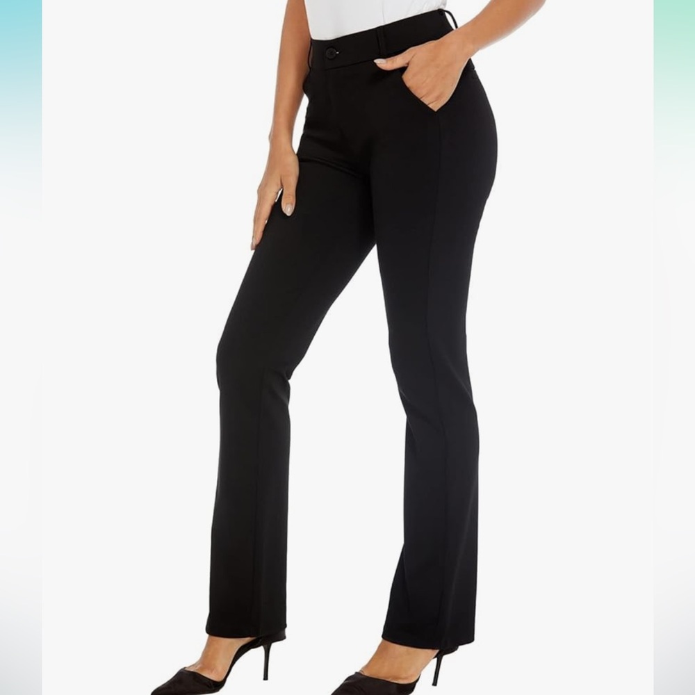 NWT Yogipace,Belt Loops,Women's Flare Yoga Dress Pants in Black, Size XS